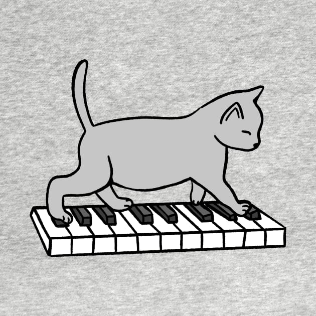 Cat Playing Piano by Kelly Louise Art